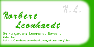 norbert leonhardt business card